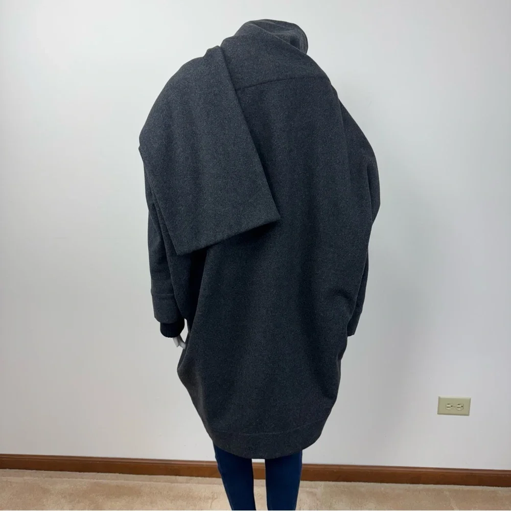 Vivienne Westwood Red Label Asymmetric Draped Wool Scarf Coat Gray Sz M - Picture 7 of 16